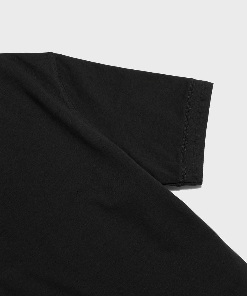 Ledeutoneido Vintage Cotton Short Sleeve Henley Tee Black