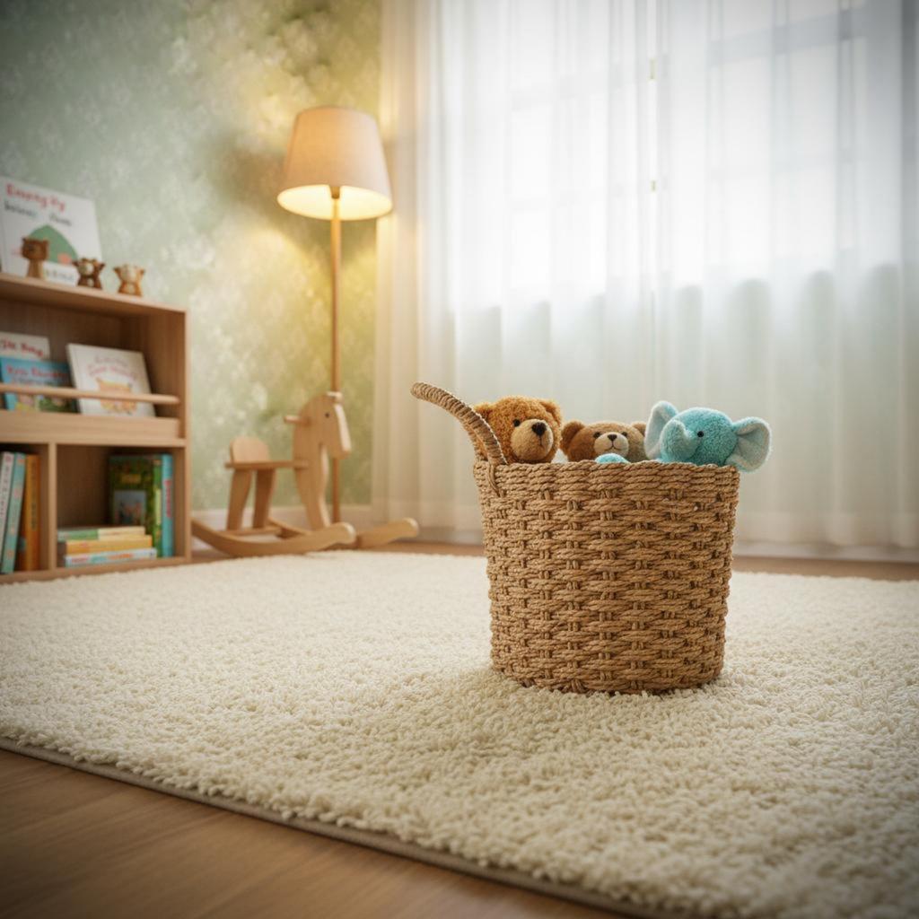Woven Storage Basket with Handle Multi-Functional Handled Storage Basket Decorative Wicker Bin Versatile Long-Lasting
