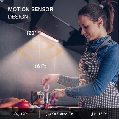 Luz Nocturna Sensor de Movimiento LED Recargable por USB Tiras 3 Colores Lámpara Inalámbrica Control Remoto para Iluminación de Dormitorio Cocina