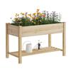 Raised Garden Bed with Legs Elevated Wooden Planter Box Stand Large Planter Stand for Fruits Vegetables Flowers with Divider an
