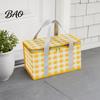 Folding Picnic Basket Insulated Bag, Foldable Thermal Lunch for Outdoor, Heavy Fresh-keeping Duty Aluminum Foil Cooler Food, Camping Accessory Bag