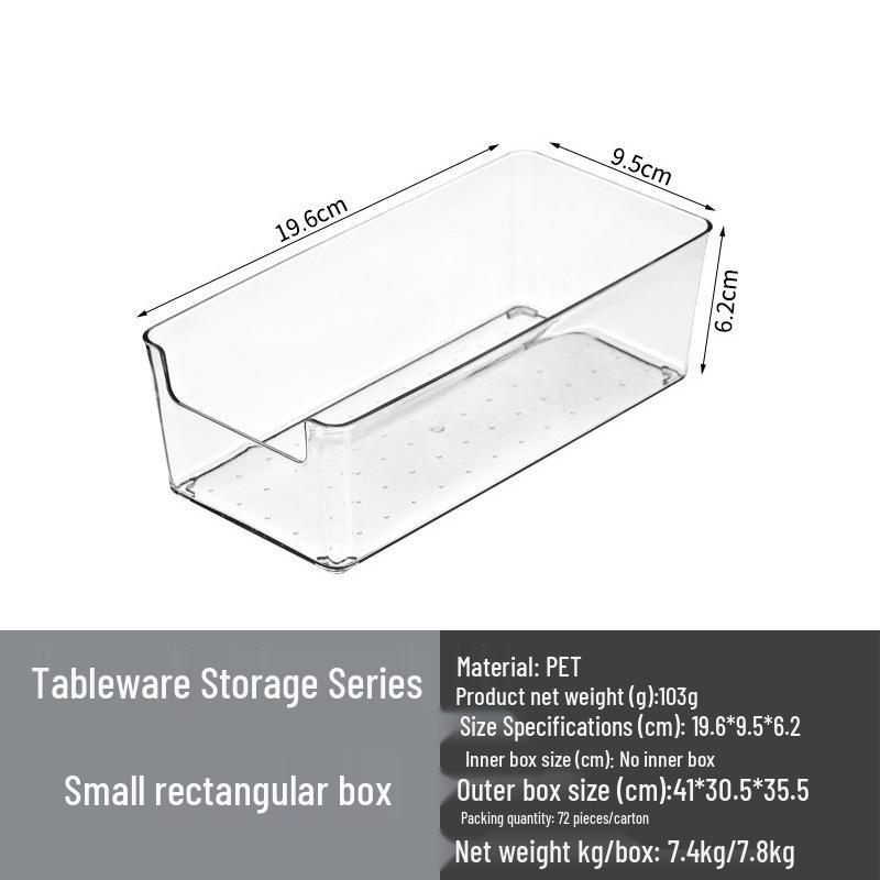 Transparent PET Storage Box for Books, Snacks, Fruits, Vegetables, and Kitchen Organization