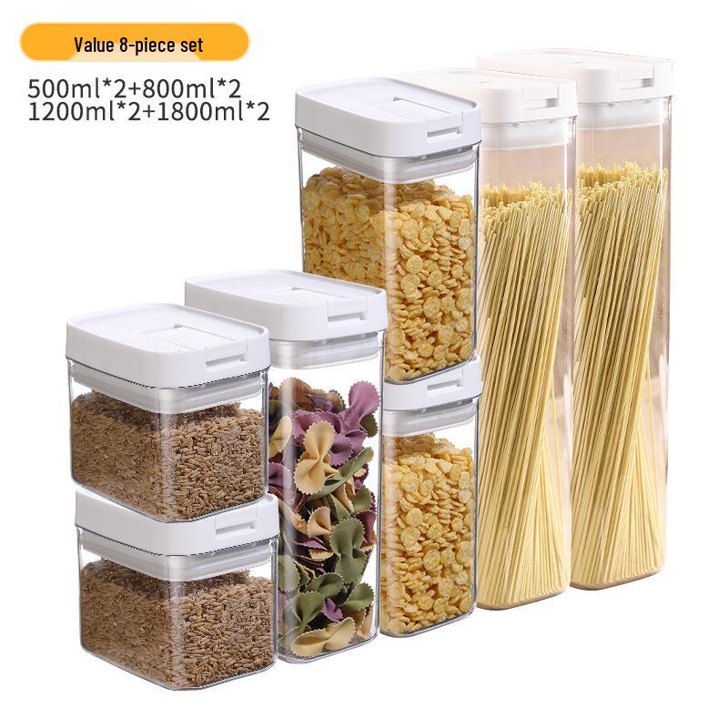 Rectangular Airtight Food-Grade Noodle Storage Jar for Kitchen