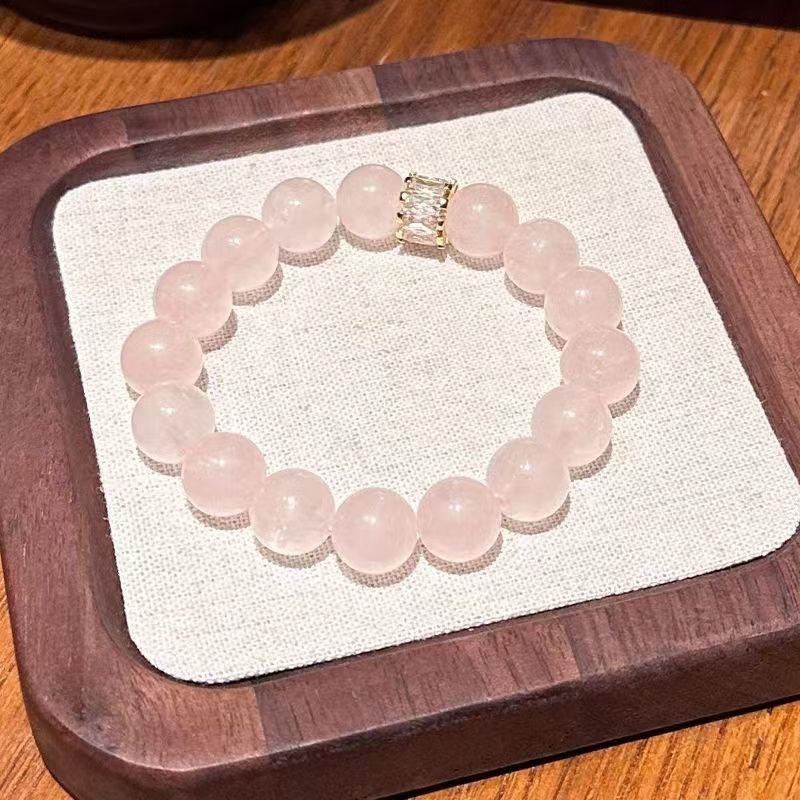 

Madagascar Rose Quartz Beaded Bracelet for Women, Niche High-End Original Fashion Versatile Crystal Bracelet 10mm