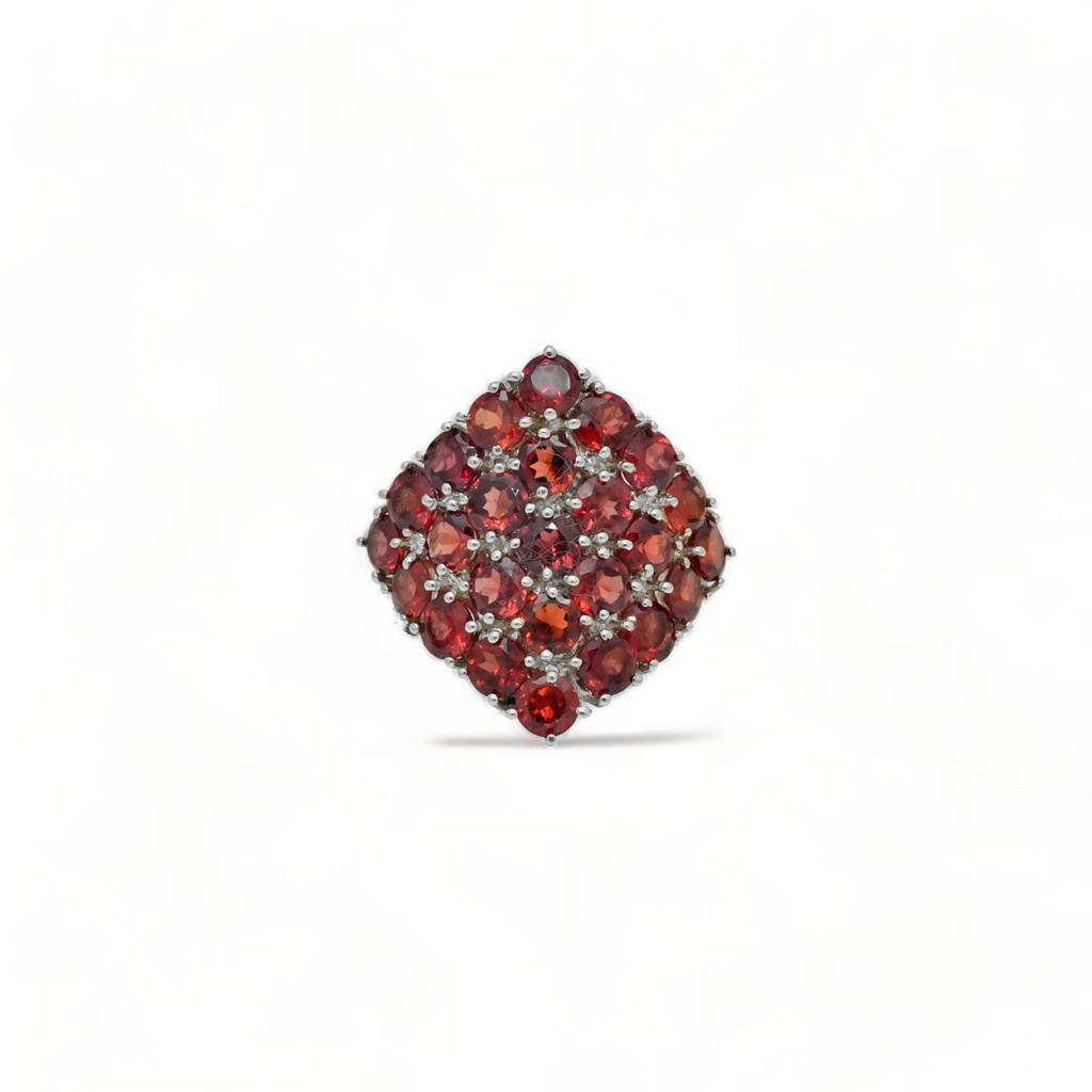 Garnet Ring: Dainty 925 Sterling Silver Bohemian Ring