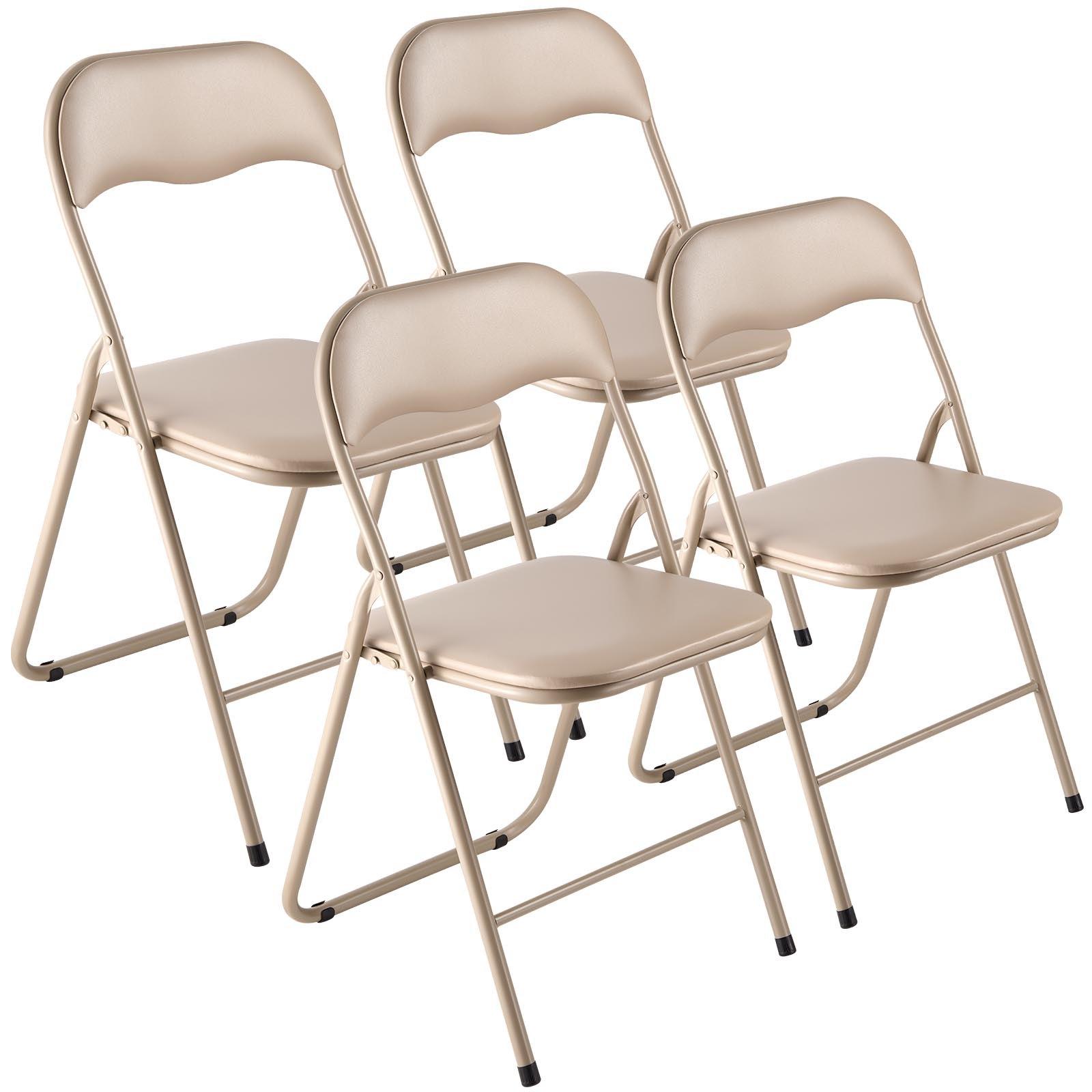VEVOR 4 Pack Folding Chairs, Foldable