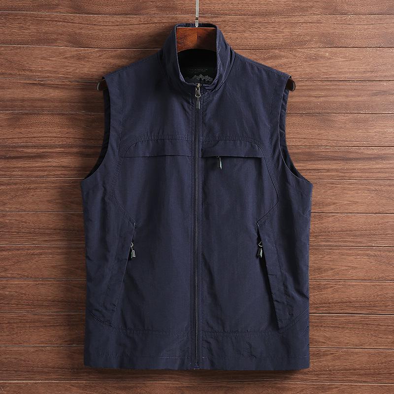 Men's Plus Size 2026 Summer Outdoor Thin Mesh Vest with Multi-Pockets