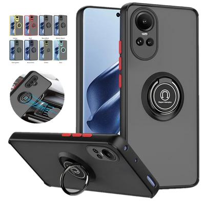 OPPO Reno 10 Pro Plus 5G Kapak Halkası Manyetik Tutucu Standı Reno10 Darbeye Dayanıklı Coque Fundas İçin Zırh Mat Kılıf