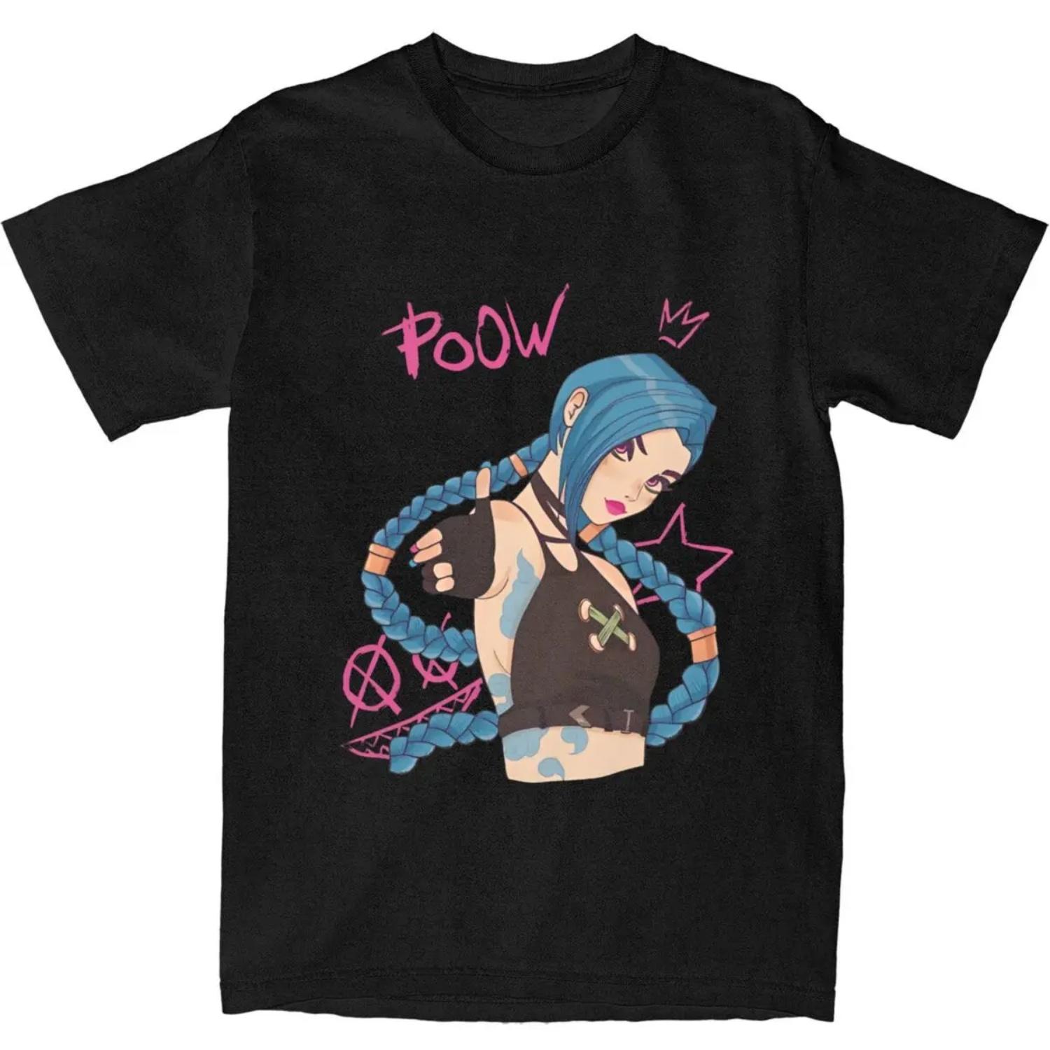 

Футболка Arcane-Jinx Летняя Y2K Смешные футболки Хлопковая футболка Харадзюку для мужских футболок с коротким рукавом в стиле кэжуал XXXXXL чёрный