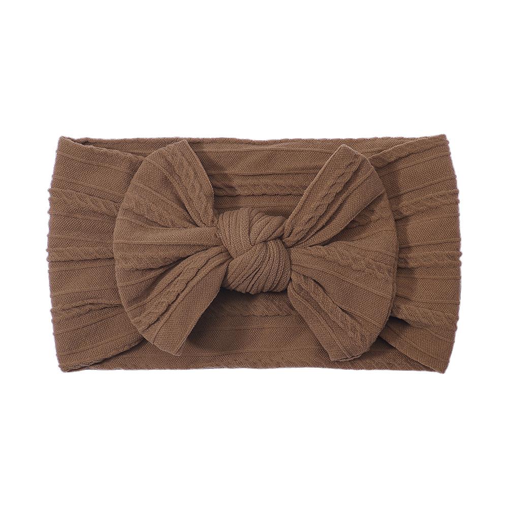 Solid Cable Bow Baby Headband for Child Nylon Layers Headwear Kids Elastic Turban Headwraps Newborn Boys Girls Hair Accessories