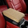 New Leather Memory Foam Car Armrest Mat Booster Console Universal Center Cushion Stripe Rhombus Embroider Armrest Seat Box