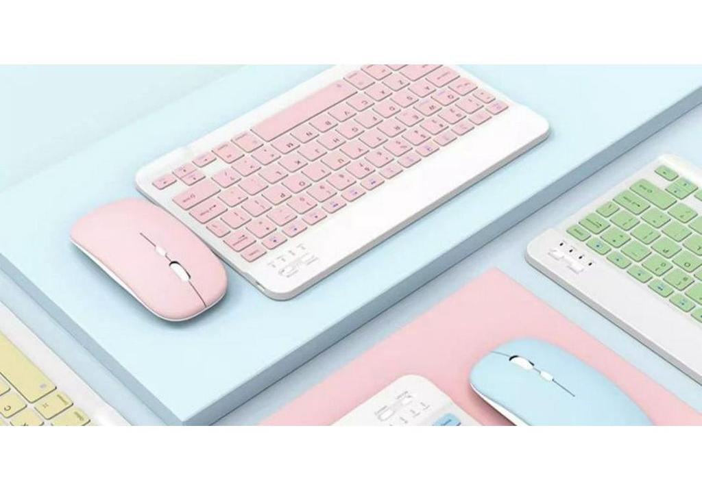 Silent Rechargeable Bluetooth Keyboard & Mouse Set for Tablets, iPads, Laptops & Office Use