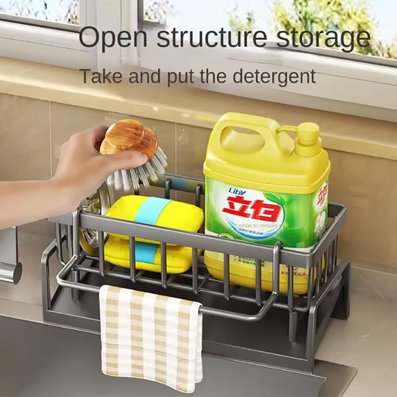 Kitchen Sink Drain Rack Organizer Plastic Self-draining Sink Shelf Soap Sponge Holder Dishcloth Towel Rack filter basket
