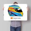 Alonso   Helmet Personalized D Textured Metal Poster Wall Art Tinplate Sign for Decoration Garage Decorations Custom Plate