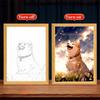Cute Cat Pet Dog Light Painting Picture Frame Led Night Light Moon Lamp Bedroom Home Decor Friends Kids Birthday Christmas Gifts