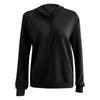 Ladies Casual Color V-neck Button Drawstring Hooded Loose Long Sleeves