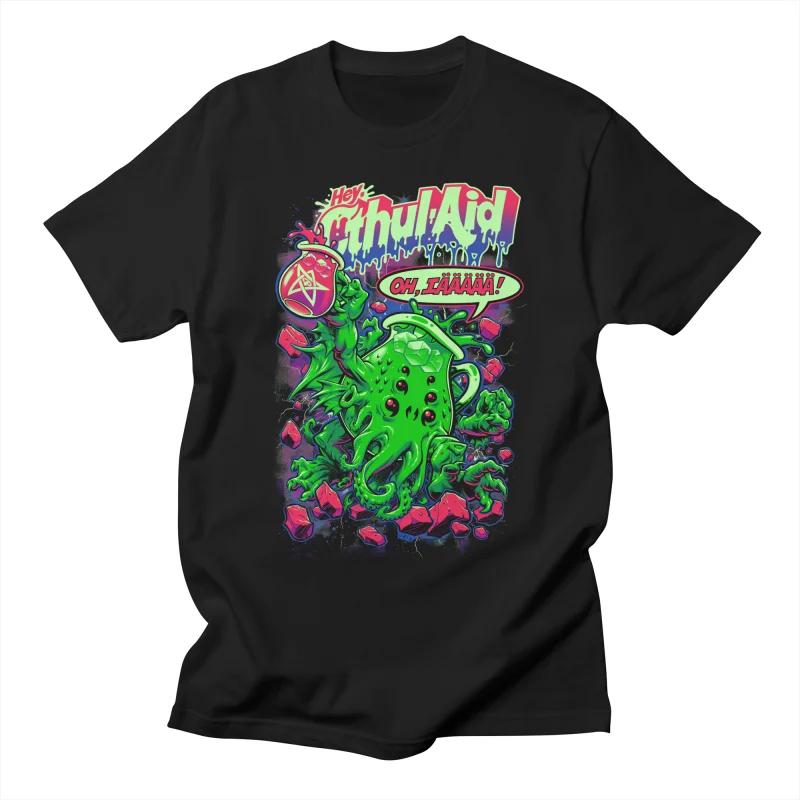 Kawaii Cthulhu Men and Momen Tee Cute Anime Graphic Tshirt Male Harajuku Streetwear Tops Summer Oversize Streetwear Ropa Hombre
