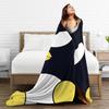 Kawaii Black Penguin Blanket Bad Badtz Maru Super Warm Pattern Plush Throw Blanket For Couch Bed Flannel Bedspread Bed Cover