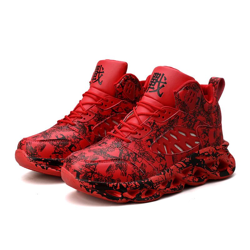 Scarpe da basket alla moda per ragazzi, con graffiti, versatili, da uomo, taglie forti, con fondo a torsione, quattro stagioni