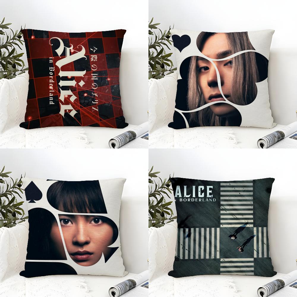 Alice In Borderland Movie Pillow Case Linen Cushion Covers For Decorative Sofa Home Pillows Case Car Chair Pillows Cases
