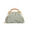 Women's Embroidered Shoulder Bag Fashion Metal Handle Crossbody Purse Chain Strap Elegant Party Clutch