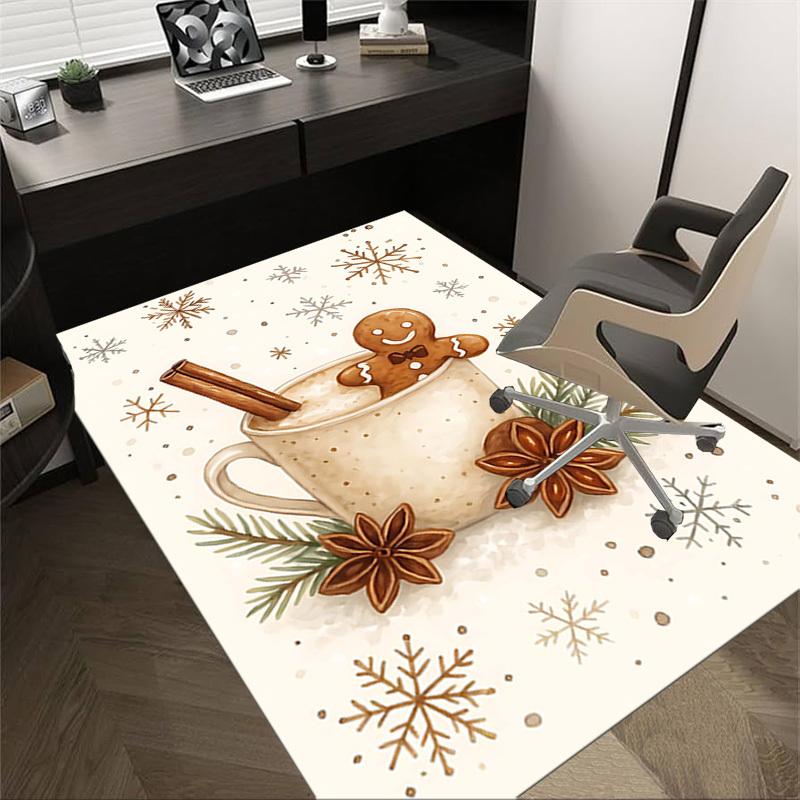 

1PC hot chocolate gingerbread man Extra Large Non Slip Floor carpet, Office, family, bedroom, Large Area Rug Indoor Rugs, Vibrant Colors 60cm by 90cm