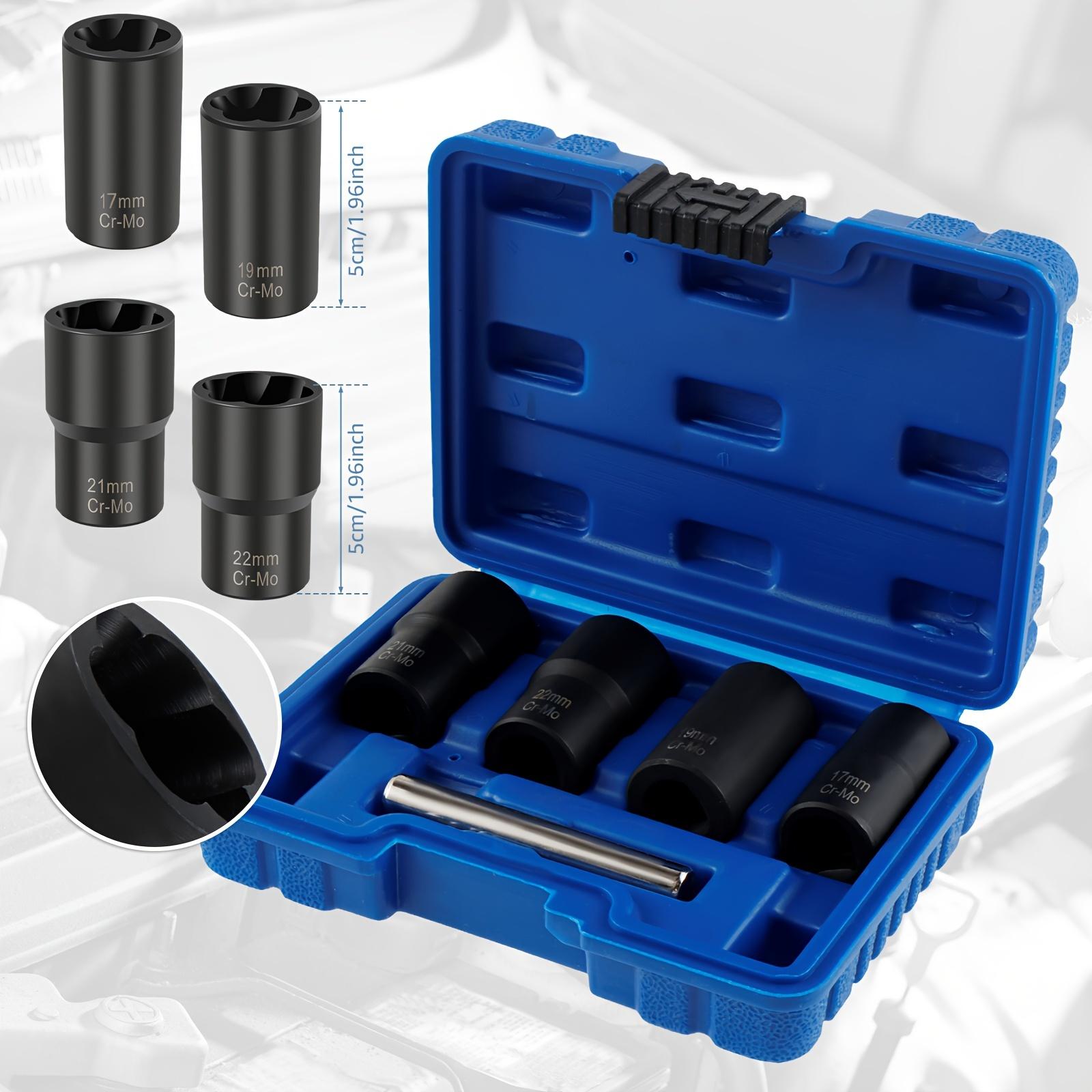 

5Pcs Impact Bolt & Nut Remover Set - Chrome Vanadium Steel Lug Extractor with Twist Socket Design - Effortlessly Remove Stripped & Damaged Fasteners 1set чёрный