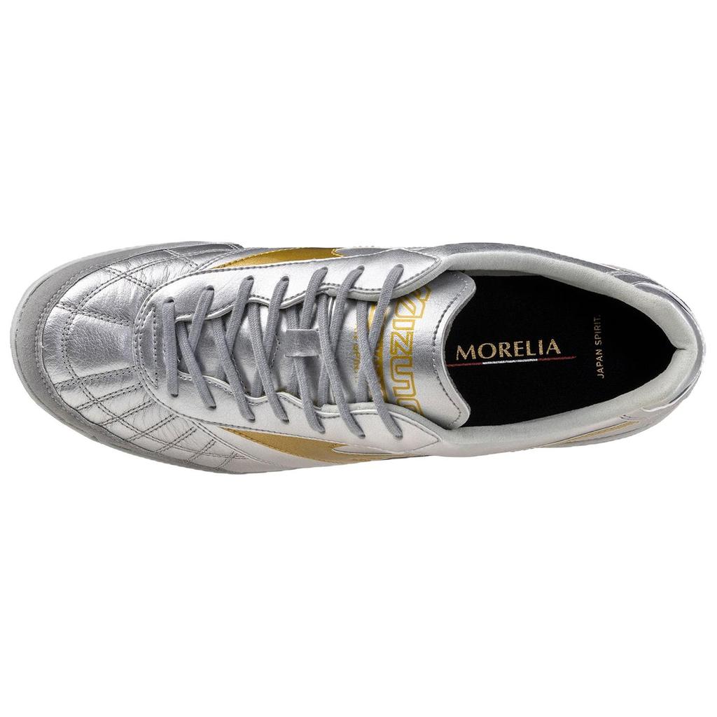 Mizuno Morelia Sala Apan Moale Confortabil TF (Știfturi de cauciuc) Pantofi de Fotbal Antiderapanți Rezistenți la Uzură Unisex Pantofi de Fotbal Argintiu Q1GB251104