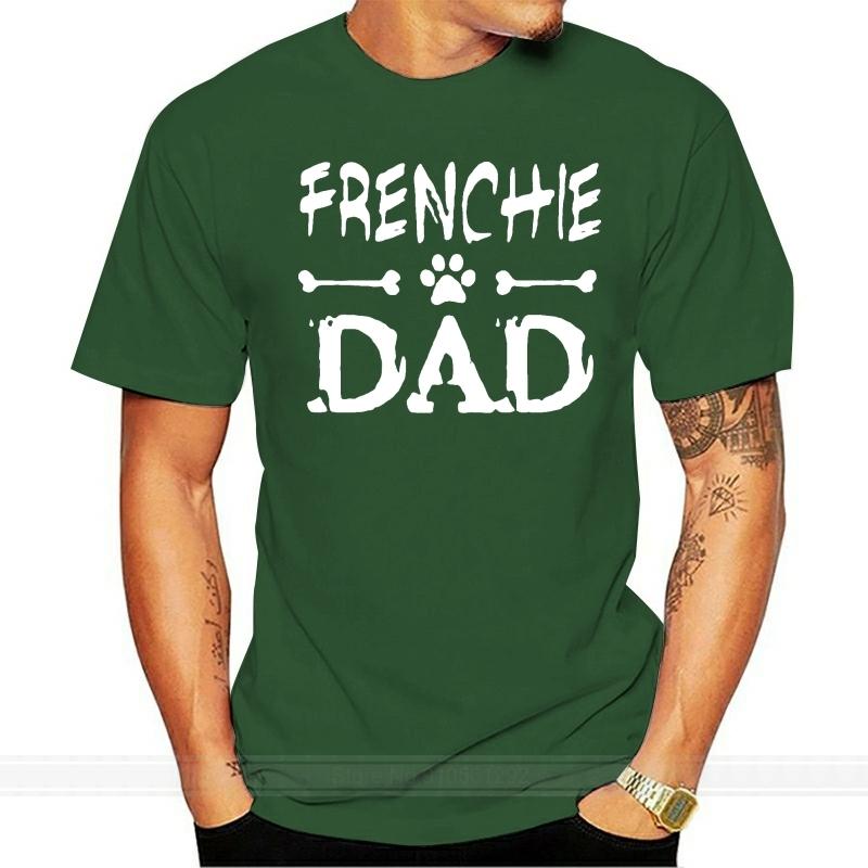 French Bulldog Frenchie Dad Mens TShirt Cotton Classic Awesome Tshirt For Mens Short Sleeve Clothes Hiphop Tops