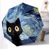 1pc Black Cat Automatic Open/close Folding Umbrella, Compact Portable Travel Umbrella,Durable Construction Yy250814189
