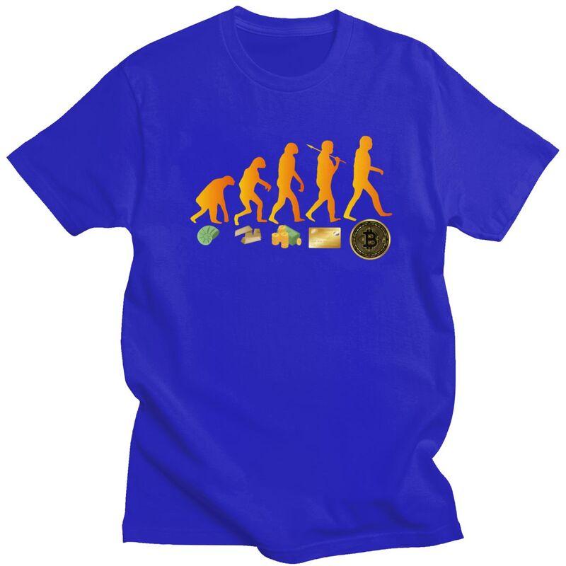 Evolution Of The Money T Shirt for Men Pure Cotton Tshirt Fashion Tees Crypto Bitcoin Gift Tshirt