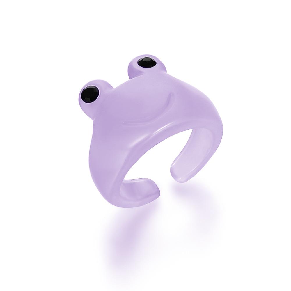 Anello in Resina a Forma di Rana Cartone Animato Bizzarro: Stile Carino e alla Moda per l'Indice o il Dito dell'Articolazione