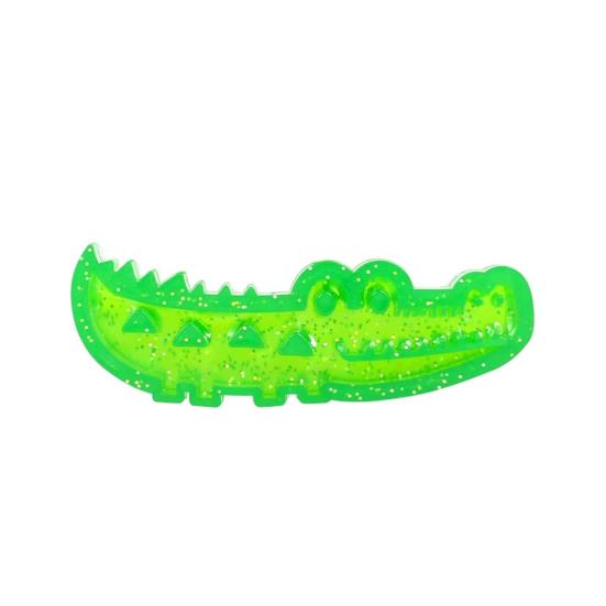 Crocodile Slow Feeder Dog Toy Silicone Puzzle Feeder with Hidden Treat Slots Outdoor Gaming Toy for Large Small Dogs