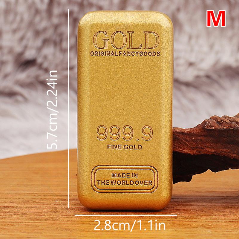 Imitation Gold Bars Brass Core Fake Gold Block Craft Collection Gift Home Office Lucky Feng Shui Decorations Photography Props
