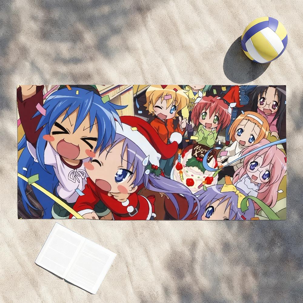 Cartoon L-Lucky S-Star Anime Towel Shower Sauna Travel Spa Quick Dry Gym Accessories Soft Large Beach Towels