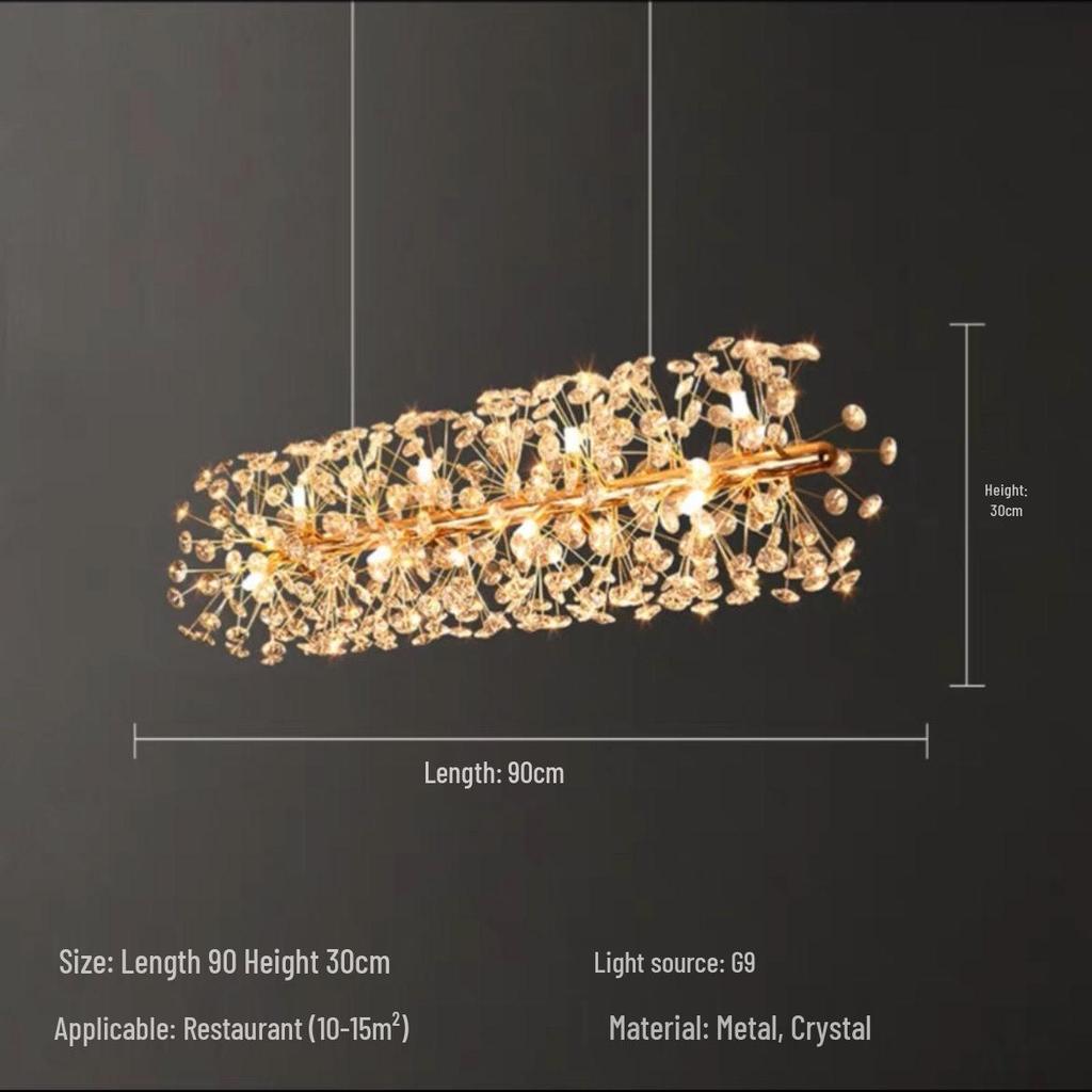 Nordic Dandelion Crystal Pendant Light for Living Room, Bedroom & Bar - Luxurious Creative Style Lighting