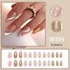 Stylish Almond Nails: French Wave Glitter Design for a Sweet and Fashionable Look, Skin-Whitening, Press-On
