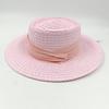 New Flat Top Straw Hat Belt Accessories Leisure Summer Sunscreen Hat Women'S Fashionable Beach Boater Hat Gifts