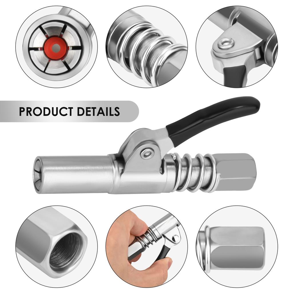 Cuplaj de grăsime îmbunătățit Cuplaj pentru pistol de grăsime cu eliberare rapidă de rezistență NPTI/8 10000PSI Două apăsări Ușor de împins