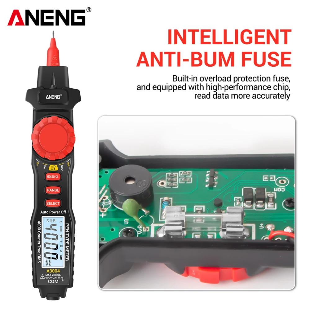 New ANENG A3004 Digital Multimeter Pen 4000 Counts AC/DC Current Meter Electric Handheld Tester Voltage Resistance Profesional Tools Digital Display