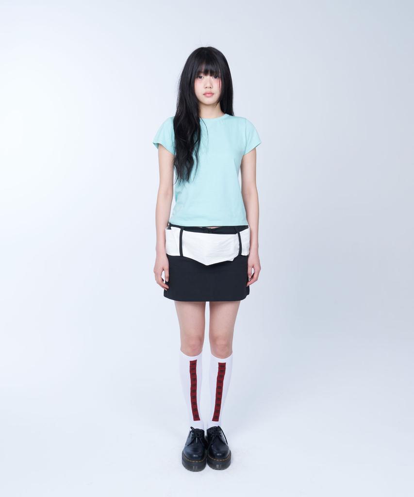 Lailai Strapline Mini Skirt (Black)