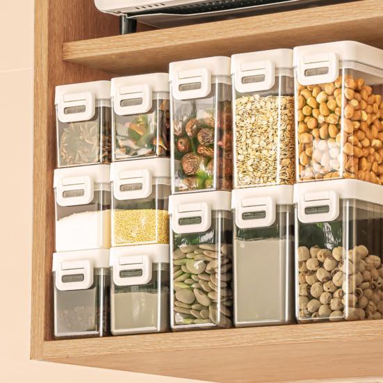 Versiegeltes Glas Lebensmittelqualität Stapelbares Design Küchenaufbewahrungsbox Verdickt Feuchtigkeitsdicht Mehl Zucker Gewürz Aufbewahrungsbehälter