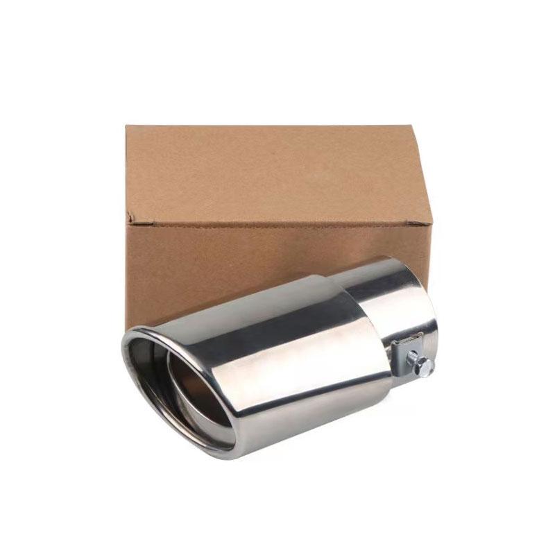 1 Piece 2.5" Stainless Steel Chrome Trim Car Auto Exhaust Muffler Tip Pipe Rear Tail Throat for Specific Models
