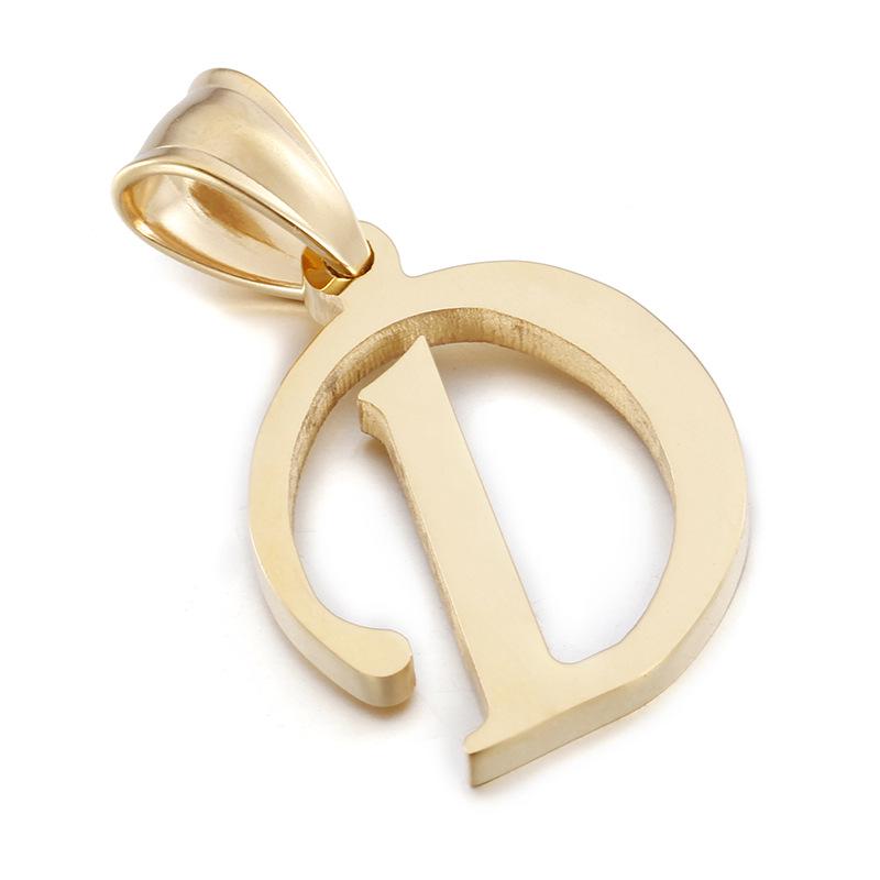 European and American Style Stainless Steel Pendant Jewelry - 26 Golden Titanium Steel Letters
