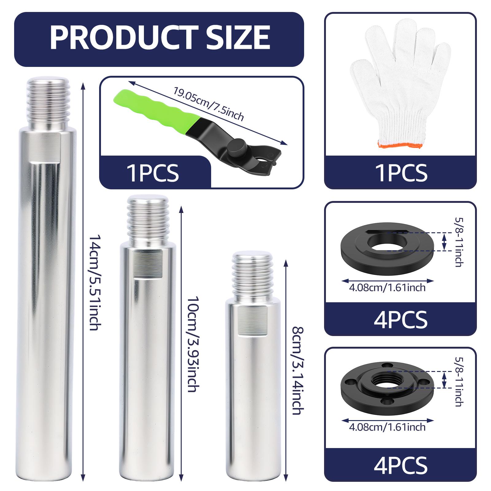 

Angle Grinder Extension Shaft Rod Angle Grinder Attachments with 5/8 -11 Thread,Grinder Power Tool Include Grinder Extension Sh