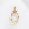 S925 Silver Women's Oval Round Pendant Setting for Inlay - Light Luxury Necklace Accessory
