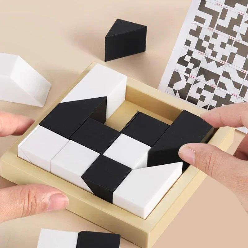 120/370 Level Black White Hidden Building Block Children's Intelligent Puzzle Toys Puzzle Parent-child Interactive Tabletop Game