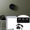 Electric Wall Clock Decor Calendar Display for Bedroom Living Room White