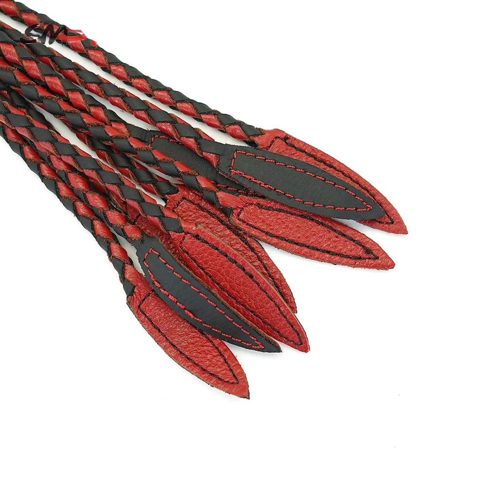 75Cm Braided Leather Flogger Whip  Spanking  Floggers