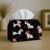 1pc Adorable Easy Design Tissue Holder Featuring a Dog Graphic, Black Fabric Napkin Storage Organizer Suitable for Kitchen And Car, Chic Decorative Bo